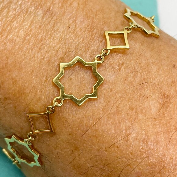 Tiffany & Co. 18K Yellow Gold Paloma Picasso Star Cutout Marrakesh Link Bracelet - Picture 12 of 12